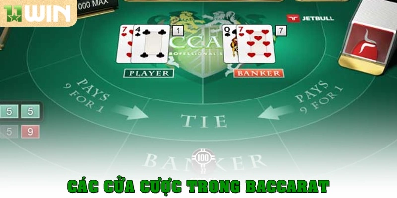 Baccarat là gì? Toàn tập kiến thức cho người mới tại 11Win 4 Các cửa cược trong Baccarat là gì?